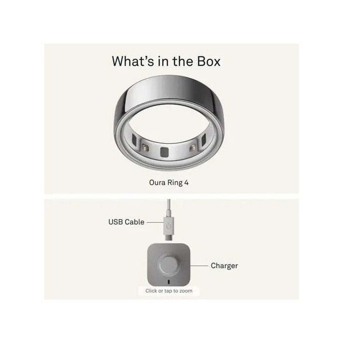 Anel Inteligente Smart Oura Ring 4 Bluetooth Tamanho 12 - Prata-7d3fa402-b450-4810-b5a6-7dc168e036cc