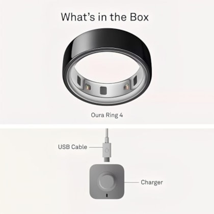 Anel Inteligente Smart Oura Ring 4 Bluetooth Tamanho 7 - Preto