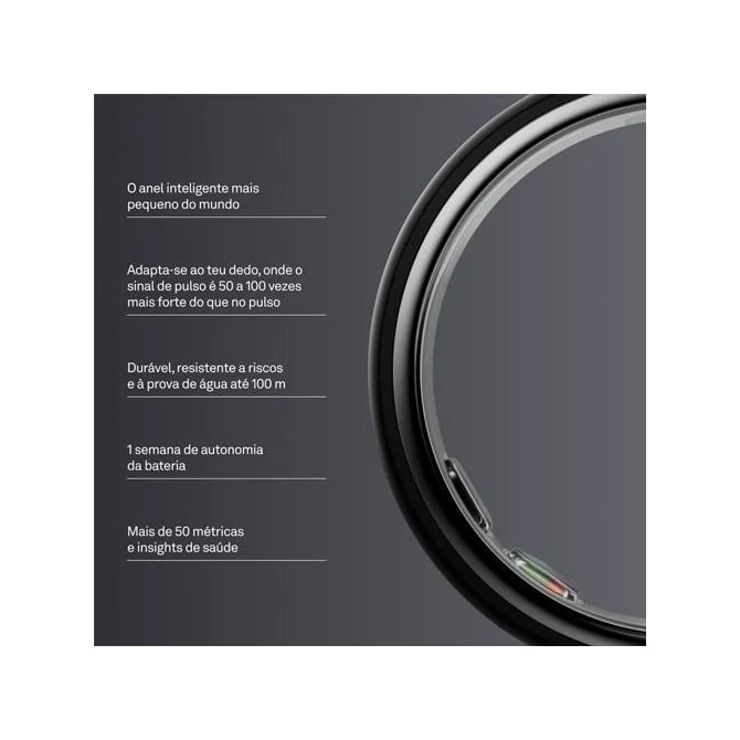Anel Inteligente Smart Oura Ring 5 Bluetooth Tamanho 10 - Stealth Cinza Escuro-5f0e6c35-fff3-48a5-b352-067e35c1e9f2