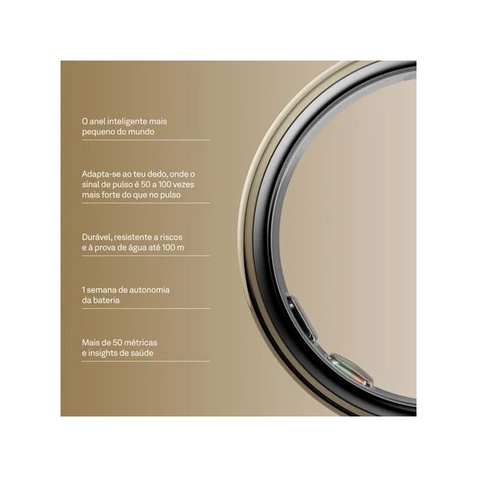 Anel Inteligente Smart Oura Ring 5 Bluetooth Tamanho 6 - Dourado-b5049759-bef7-4965-a65d-eecd21681ec4