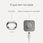 Anel Inteligente Smart Oura Ring 5 Bluetooth Tamanho 8 - Brushed Silver-dd50fe74-574e-494a-ada0-1b60ecc2ae3c