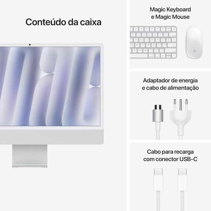 Apple iMac 2024 Apple M4 SSD 512GB / Memória 16GB / 24