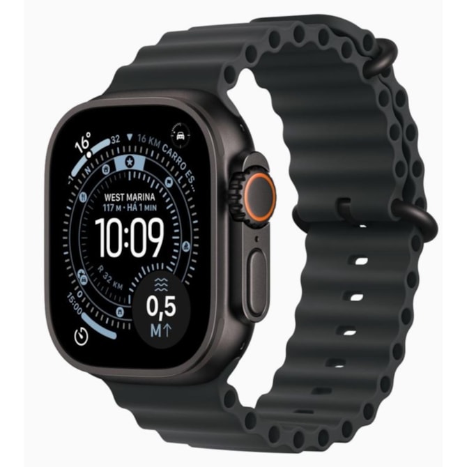 Apple Watch Ultra 3 GPS + Celular 49mm - Pulseira Oceano - Preto-76b26e9d-3734-486b-9bc1-a223694e3004