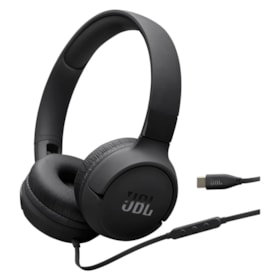 Fone de Ouvido JBL Tune 520C USB-C com Fio Microfone Embutido - Preto