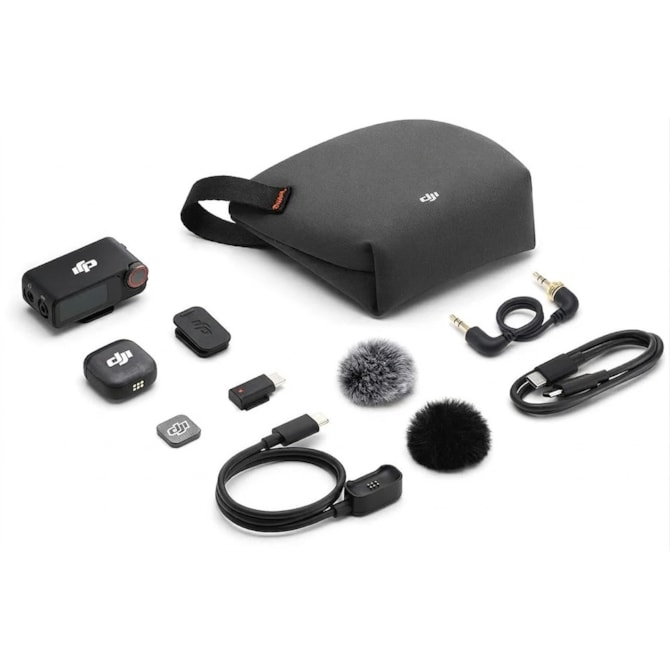 Microfone Sem Fio Dji Mic 3 (1 TX + 1 RX) - USB-C - Bluetooth - Preto-8eea5c48-991f-4d69-8c6e-cecebc0a53a2
