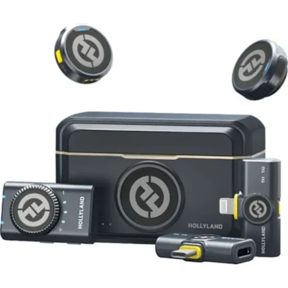 Microfone Sem Fio Hollyland Lark M2 Combo Lightning e Tipo C - Shine Charcoal