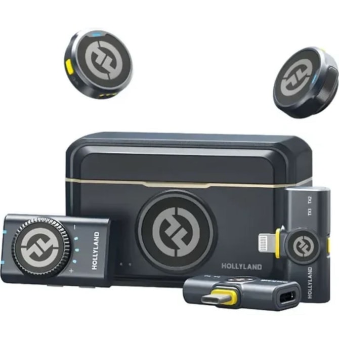Microfone Sem Fio Hollyland Lark M2 Combo Lightning e Tipo C - Shine Charcoal-e9602ebb-7b6f-4112-b8dc-fd4a6da1d733