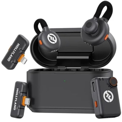 Microfone Sem Fio Hollyland Lark M2S Combo com USB-C/Lightning - Space Gray