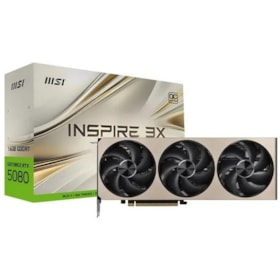 MSI Placa de Vídeo GeForce RTX 5080 Inspire 3X OC 16GB GDDR7 PCI-Express 5.0 G5080-16I3C - Preto