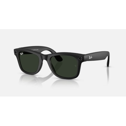 Óculos Inteligentes Ray-Ban Meta Wayfarer Preto Brilhante, Câmera 12MP, 32GB - Lentes Verde Grafite RW4006