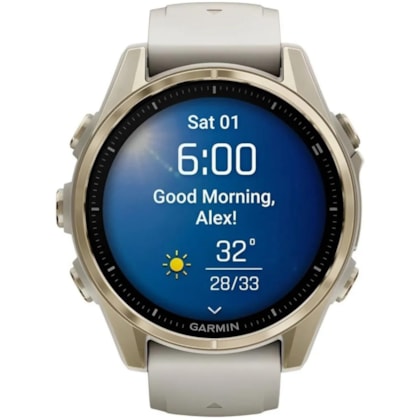 Relógio Garmin Fenix 8 43MM Sapphire GPS Amoled 010-02903-10 - Soft Gold/Beige