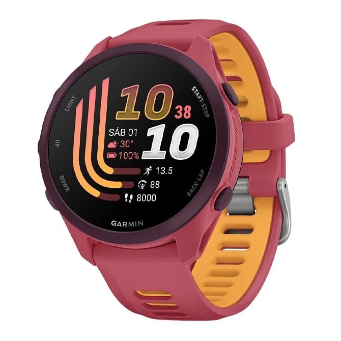 Relógio Garmin Forerunner 170 Music 43MM GPS AMOLED 1.2'' 010-03920-13 - Rosa/Amarelo-4646503b-7d21-469d-87df-c13cb00626d7