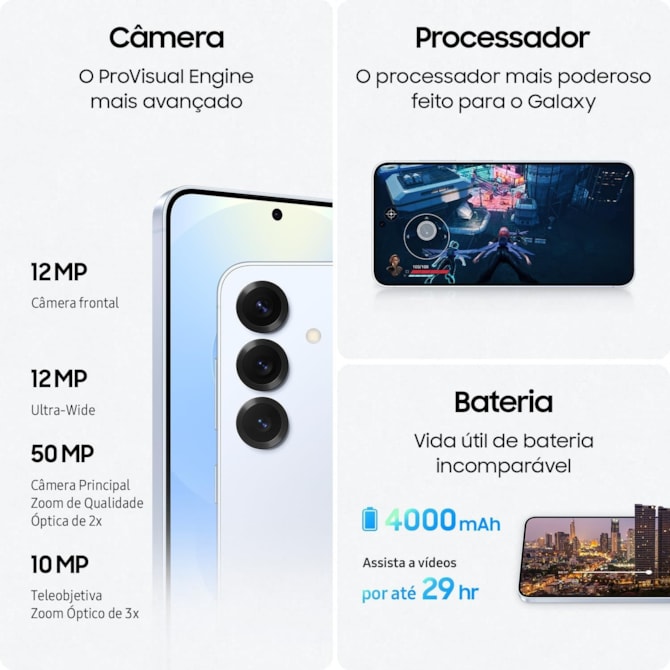 Smartphone Samsung Galaxy S25 5G SM-S931B / 256GB / 12GB RAM Tela 6.2 Dynamic AMOLED Cam 50+10+12MP - Azul Marinho-477c095f-63ec-4965-a84b-598a85a564ca