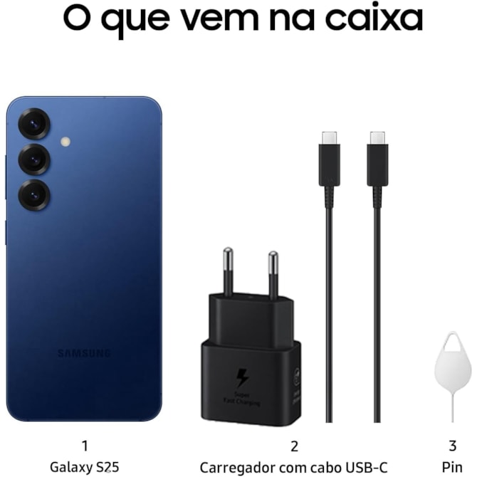 Smartphone Samsung Galaxy S25 5G SM-S931B / 256GB / 12GB RAM Tela 6.2 Dynamic AMOLED Cam 50+10+12MP - Azul Marinho-10bb55a4-f7f2-4a33-83b3-8bb9307bb887