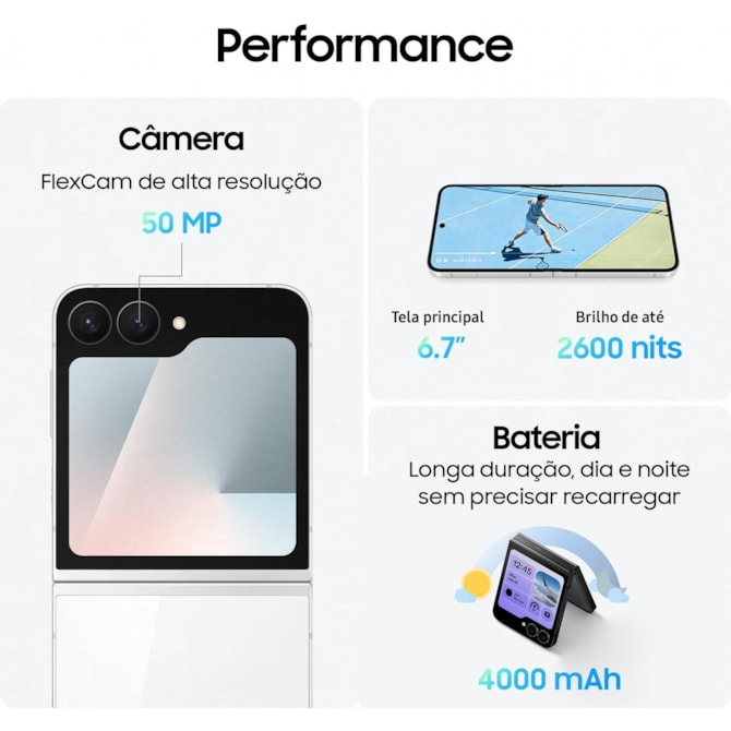 Smartphone Samsung Galaxy Z Flip 7 FE 5G 256GB 8RAM NFC Dual SIM - Preto-d49e6cf5-ad3f-4e20-abe0-e9c543766724