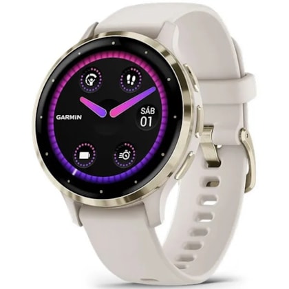 Smartwatch Garmin Venu 3S 010-02785-04 com GPS/Wi-Fi - Soft Gold