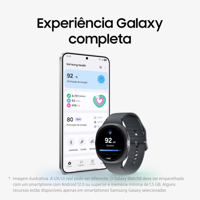 Smartwatch Samsung Galaxy Watch 8 Bluetooth 40MM SM-L320 - Silver ( Branco )-58570d78-86d2-44d0-b713-0965428e5c32