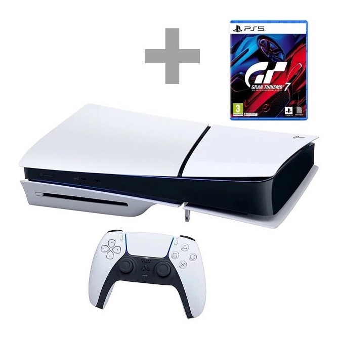 Sony Console PlayStation 5 Slim 1TB 8K Leitor de Disco Bundle Jogo Gran Turismo 7 CFI-2115 - Branco-047eb908-64e0-4e26-8bd3-e1706220a9af