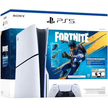 Sony Console PlayStation 5 Slim 1TB Leitor de Disco Bundle Fortnite Flowering Chaos CFI-2115 Bivolt - Branco