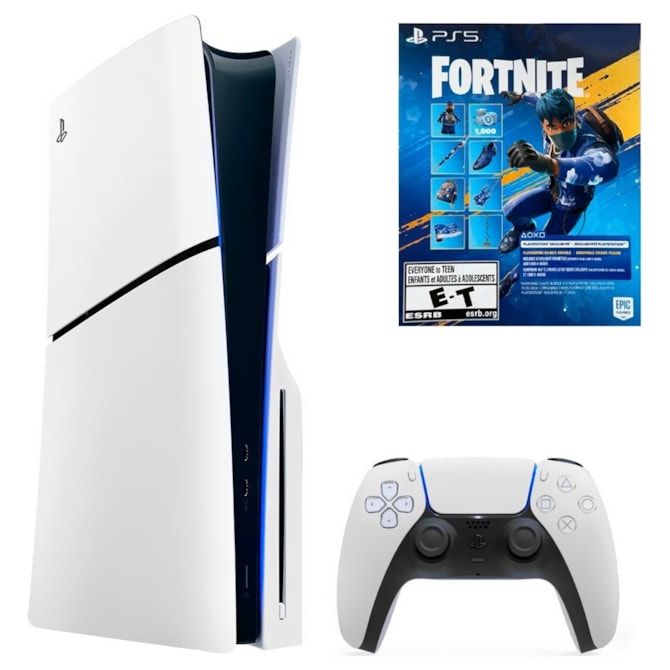 Sony Console PlayStation 5 Slim 1TB Leitor de Disco Bundle Fortnite Flowering Chaos CFI-2115 Bivolt - Branco-a5a7ecc1-aeca-40cc-ba70-c0fc1e8d34e1