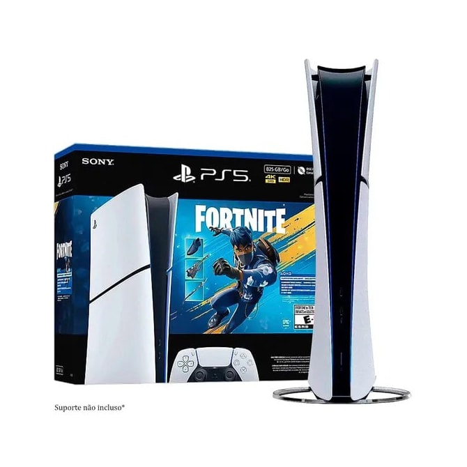 Sony PlayStation 5 Slim Edição Digital 825GB SSD 8K Wi-Fi 6 CFI-2115B + Fortnite Bundle - Branco-34b94baf-f9b7-459b-95e1-73de55dbf8f0