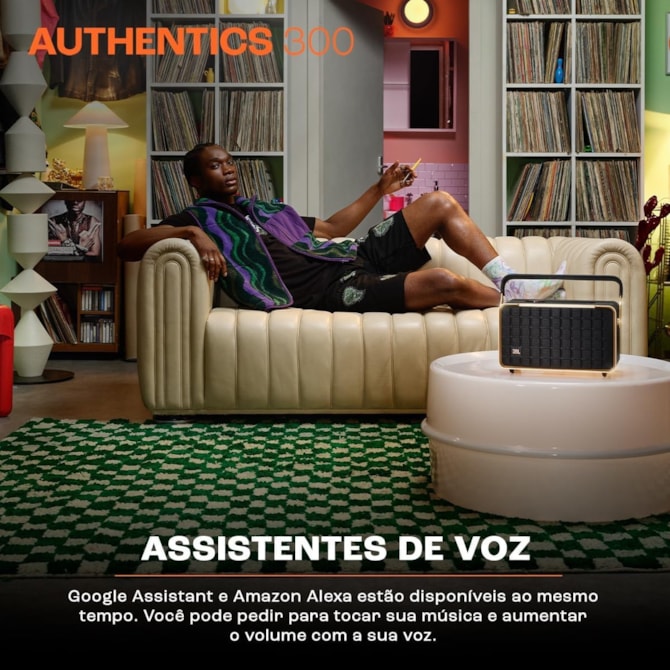 Speaker JBL Authentics 300 - Aux/USB Tipo C - Bluetooth - 100W - Preto-9d1e13b3-4b67-4fe2-91c5-d9a55bf7b5e5