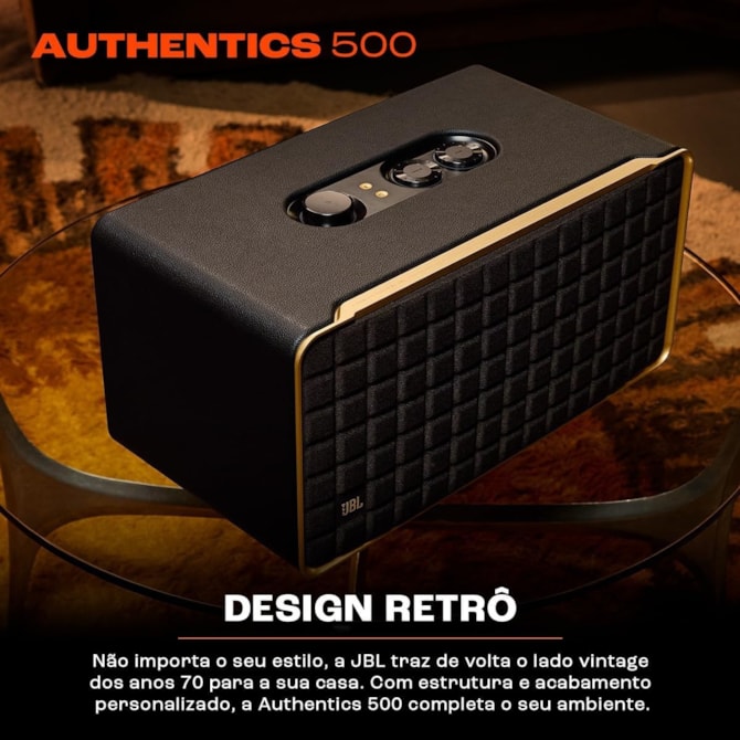 Speaker JBL Authentics 500 - Aux/USB Tipo C - Wi-Fi - Bluetooth - 270W - Preto-cea6eb39-f24d-4f5e-9961-df5889e436f7